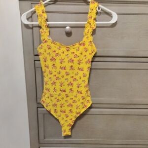 Yellow Floral Kids One Piece